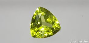 Colecionismo de pedras preciosas: Peridoto natural de 2 ct de un color verde intenso, talla trillon